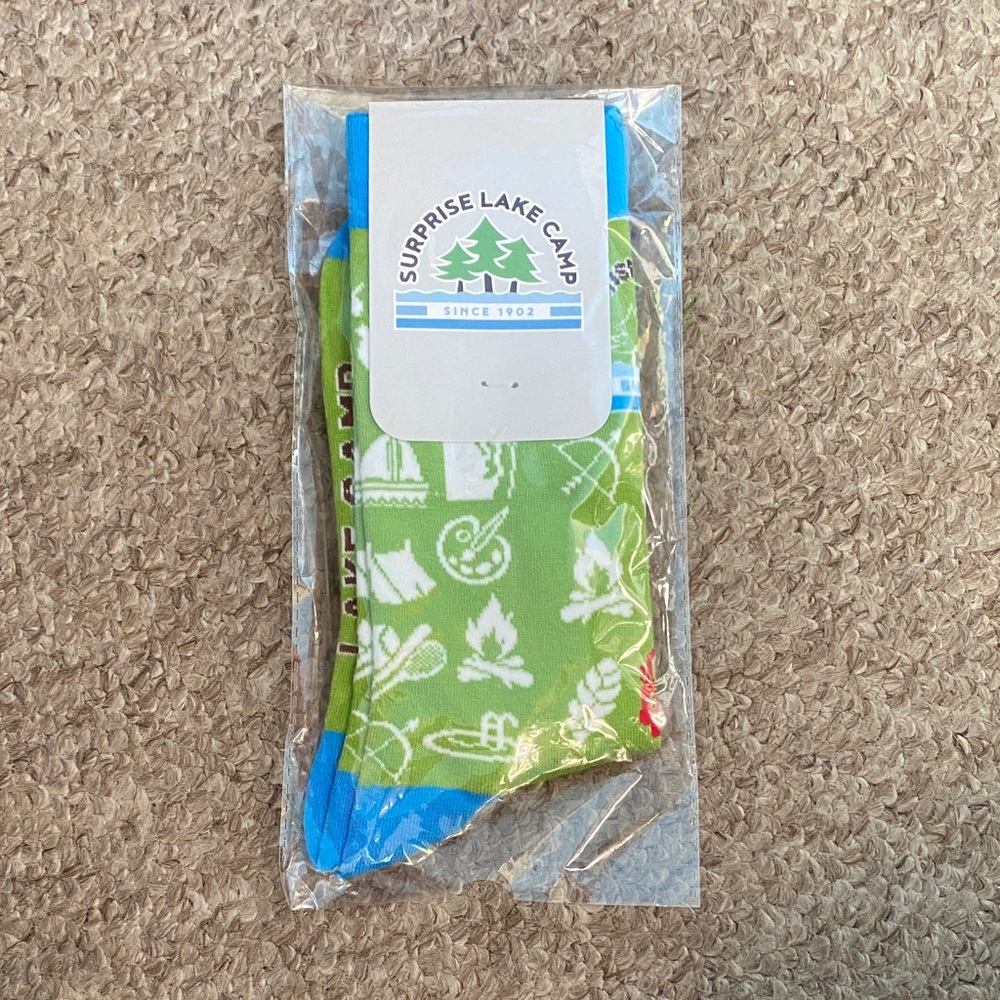 Green and Blue Surprise Lake Camp Socks